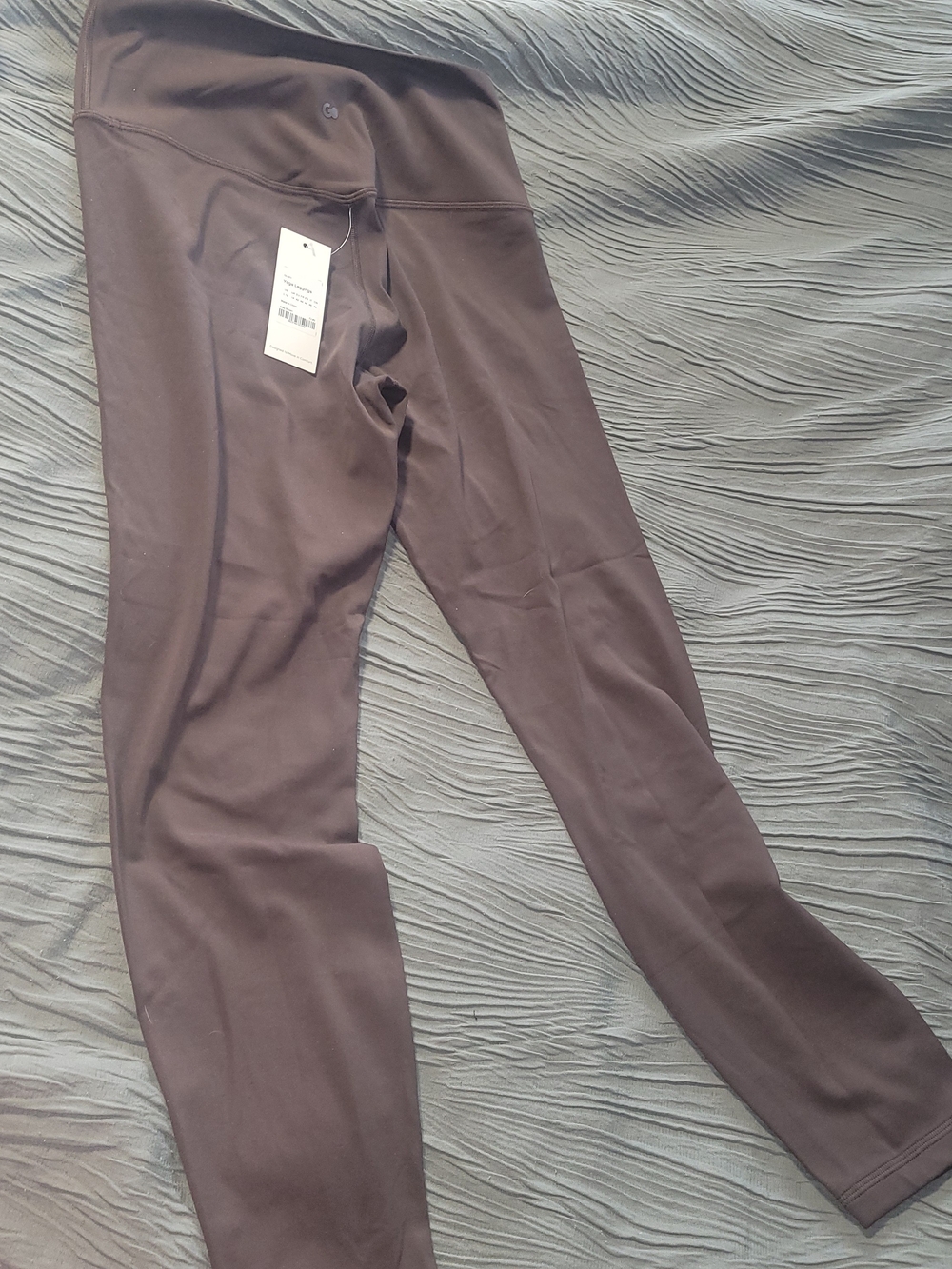 High-Waist Brown Leggings with Subtle Logo